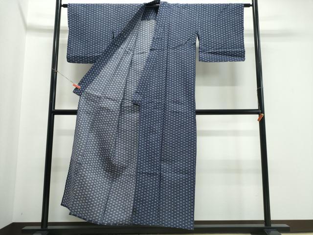 平和屋着物∴夏物 浴衣 麻の葉文様 綿 逸品 CABE9082ng