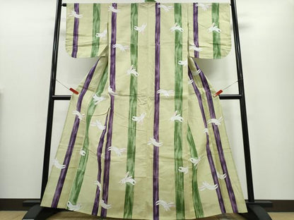 平和屋着物∴夏物　浴衣　跳兎　間道　手縫い　日本製　大丸扱い　綿　逸品　CABE9088ng
