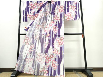平和屋着物∴夏物　浴衣　朝顔　綿　逸品　CABE9093ng