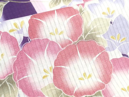 平和屋着物∴夏物　浴衣　朝顔　綿　逸品　CABE9093ng