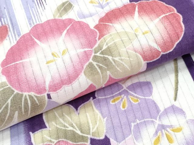 平和屋着物∴夏物　浴衣　朝顔　綿　逸品　CABE9093ng