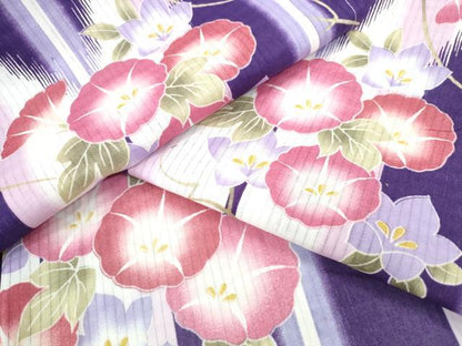平和屋着物∴夏物　浴衣　朝顔　綿　逸品　CABE9093ng