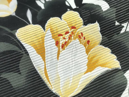 平和屋着物∴夏物　浴衣・小紋兼用　綿絽　草花文　綿　逸品　CABE9095ng