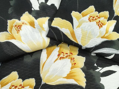 平和屋着物∴夏物　浴衣・小紋兼用　綿絽　草花文　綿　逸品　CABE9095ng