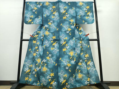 平和屋着物∴夏物　浴衣　小花文　綿　逸品　CABE9100ng