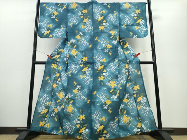 平和屋着物∴夏物　浴衣　小花文　綿　逸品　CABE9100ng