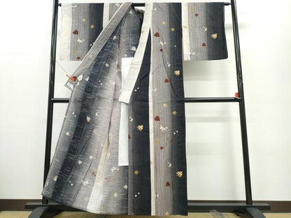 平和屋着物∴夏物　こむさでもーど・COMME CA DU MODE　浴衣　千鳥　竹縞立波文　手縫い　やまと誂製　綿　逸品　CABE9101ng