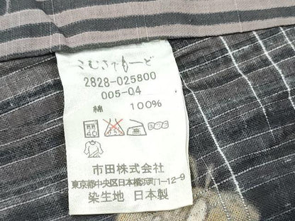 平和屋着物∴夏物　こむさでもーど・COMME CA DU MODE　浴衣　千鳥　竹縞立波文　手縫い　やまと誂製　綿　逸品　CABE9101ng