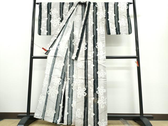 平和屋着物∴夏物　浴衣　舞桜間道　綿　逸品　CABE9108ng