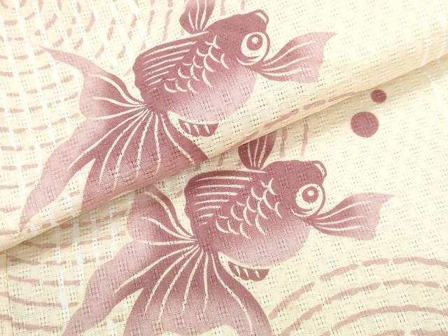 平和屋着物∴夏物　浴衣　水玉　金魚　綿　逸品　CABE9120ng