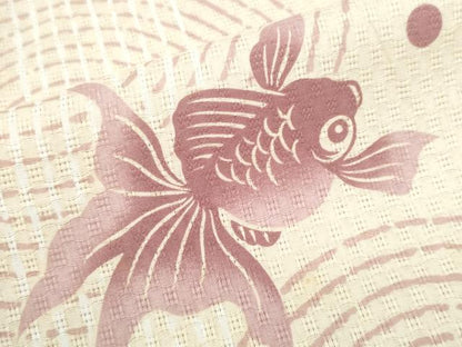 平和屋着物∴夏物　浴衣　水玉　金魚　綿　逸品　CABE9120ng