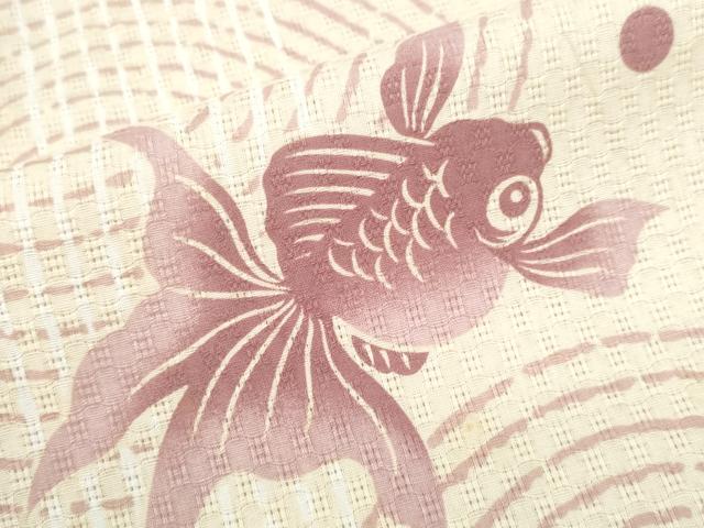 平和屋着物∴夏物　浴衣　水玉　金魚　綿　逸品　CABE9120ng