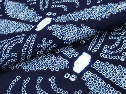 平和屋着物∴夏物　浴衣　有松鳴海絞り　トンボ　蜻蛉　団扇流水文　綿　逸品　CABE9123ng