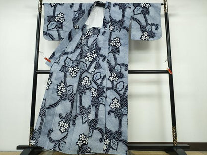 平和屋着物∴夏物　浴衣　有松鳴海絞り　花唐草文　綿　逸品　CABE9124ng