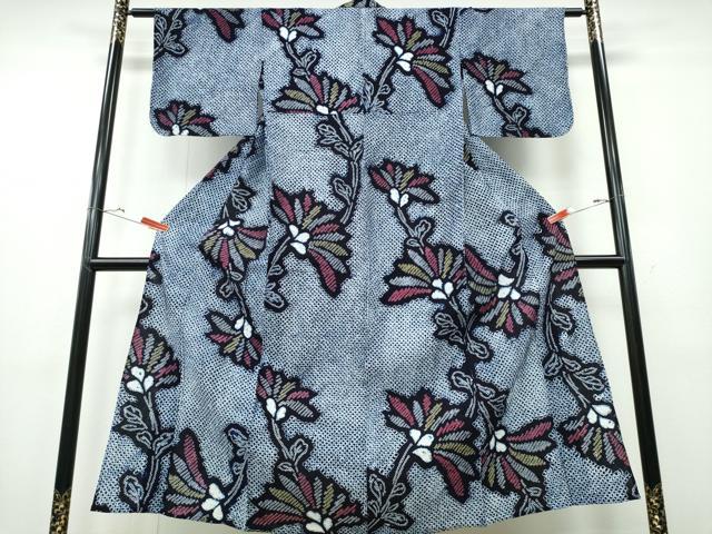 平和屋着物∴夏物　浴衣　有松鳴海絞り　裏菊　綿　逸品　CABE9125ng