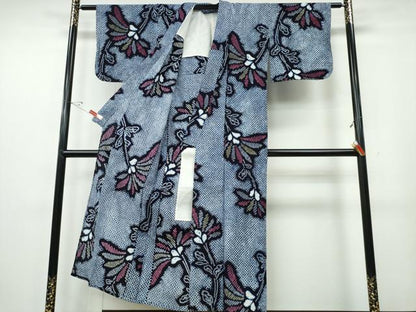 平和屋着物∴夏物　浴衣　有松鳴海絞り　裏菊　綿　逸品　CABE9125ng