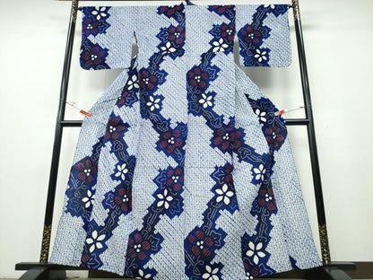 平和屋着物∴夏物　浴衣　有松鳴海絞り　蔦の葉花文　綿　逸品　CABE9133ng