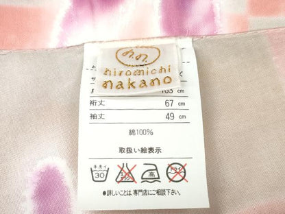平和屋着物∴夏物　ファッションブランド　hiromichi nakano　ヒロミチナカノ　浴衣　跳兎　市松雪芝文　綿　逸品　CABE9134ng