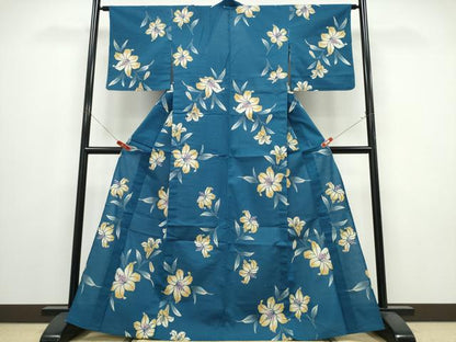 平和屋着物∴夏物　浴衣　ゆり　百合　綿　逸品　CABE9139ng