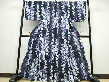 平和屋着物∴夏物　浴衣　舞桜　綿　逸品　CABE9143ng