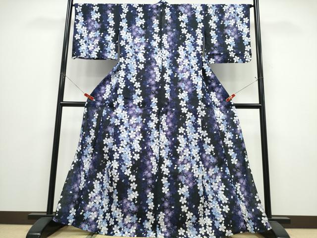 平和屋着物∴夏物　浴衣　舞桜　綿　逸品　CABE9143ng