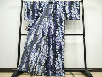 平和屋着物∴夏物　浴衣　舞桜　綿　逸品　CABE9143ng