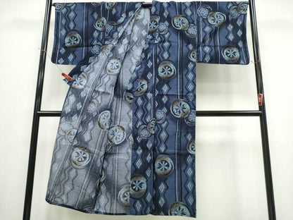 平和屋着物∴夏物　男性　浴衣　綿紅梅　源氏車　綿　逸品　CABE9151ng