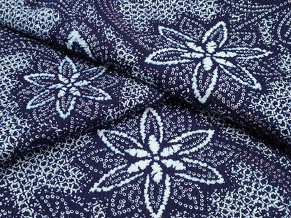 平和屋着物∴夏物　浴衣　流水草花文　リップル生地　綿　逸品　CABE9154ng