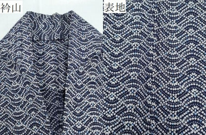 平和屋着物∴夏物　浴衣　青海波　リップル生地　綿　逸品　CABE9155ng