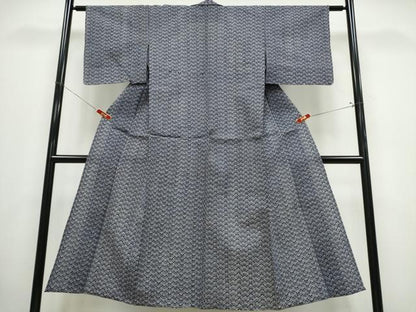 平和屋着物∴夏物　浴衣　青海波　リップル生地　綿　逸品　CABE9155ng
