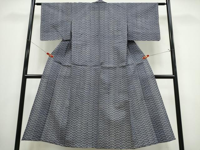 平和屋着物∴夏物　浴衣　青海波　リップル生地　綿　逸品　CABE9155ng