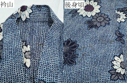 平和屋着物∴夏物　浴衣　舞花文　リップル生地　綿　逸品　CABE9156ng