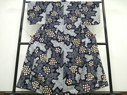 平和屋着物∴夏物　浴衣　有松鳴海絞り　紫陽花　綿　逸品　CABE9158ng