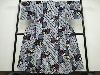 平和屋着物∴夏物　浴衣　有松鳴海絞り　花瓶　綿　逸品　CABE9160ng
