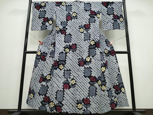 平和屋着物∴夏物　浴衣　有松鳴海絞り　花瓶　綿　逸品　CABE9160ng
