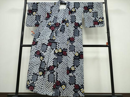 平和屋着物∴夏物　浴衣　有松鳴海絞り　花瓶　綿　逸品　CABE9160ng