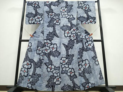 平和屋着物∴夏物　浴衣　有松鳴海絞り　枝椿　綿　逸品　CABE9163ng