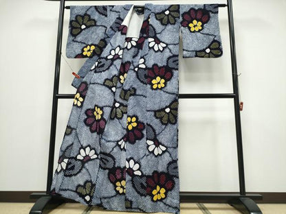 平和屋着物∴夏物　浴衣　有松鳴海絞り　舞菊文　綿　逸品　CABE9165ng