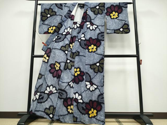 平和屋着物∴夏物　浴衣　有松鳴海絞り　舞菊文　綿　逸品　CABE9165ng