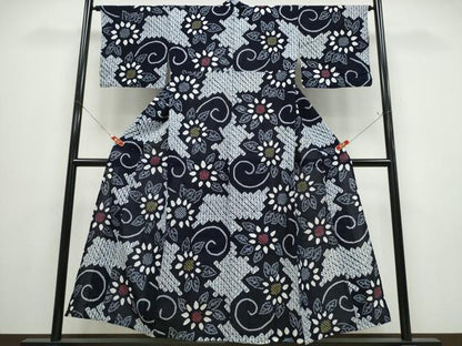 平和屋着物∴夏物　浴衣　有松鳴海絞り　菊唐草文　綿　逸品　CABE9170ng