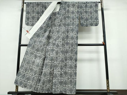平和屋着物∴夏物　浴衣　注染　手縫い　風景文　日本製　綿　逸品　CABE9175ng