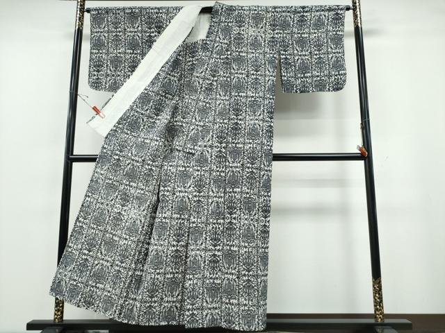 平和屋着物∴夏物　浴衣　注染　手縫い　風景文　日本製　綿　逸品　CABE9175ng
