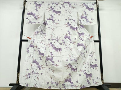 平和屋着物∴夏物　浴衣・小紋兼用　綿絽　朝顔　綿　逸品　CABE9184ng