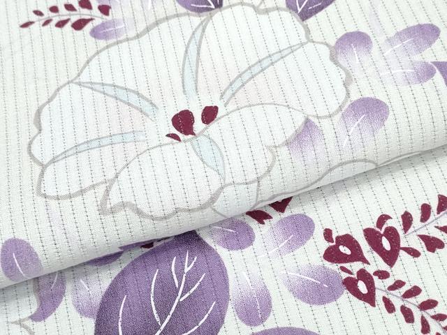平和屋着物∴夏物　浴衣・小紋兼用　綿絽　朝顔　綿　逸品　CABE9184ng