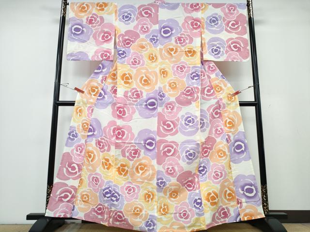 平和屋着物∴夏物　浴衣　tsumori chisato　薔薇　日本製　綿　逸品　CABE9190ng