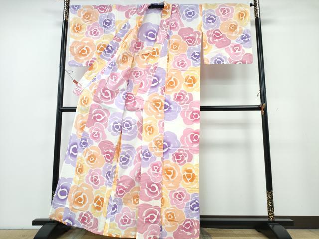平和屋着物∴夏物　浴衣　tsumori chisato　薔薇　日本製　綿　逸品　CABE9190ng