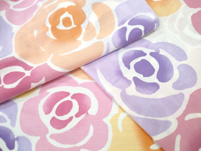 平和屋着物∴夏物　浴衣　tsumori chisato　薔薇　日本製　綿　逸品　CABE9190ng