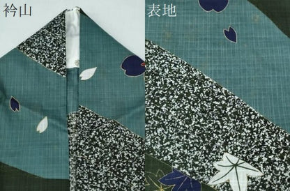 平和屋着物∴夏物　浴衣・小紋兼用　舞桜　斜線文　金彩　綿　逸品　CABE9191ng