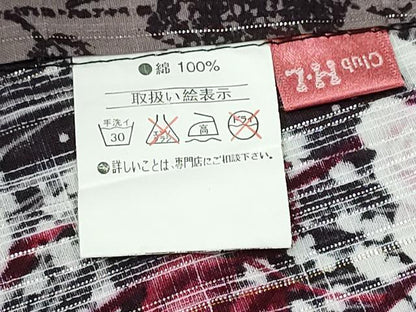 平和屋着物∴夏物　H・L（アッシュエル）　HENRI-LUC CHAPUIS　浴衣　薔薇　間道　ラメ糸　綿　逸品　CABE9195ng