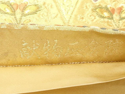平和屋着物▼六通柄袋帯　献物区倉院　金糸　引箔　正絹　逸品　CABE9296dy